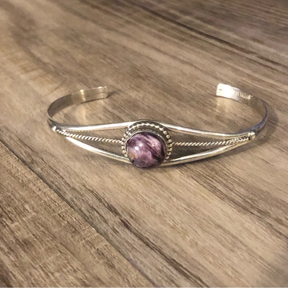 Sugilite Sterling Cuff Bracelet - Picture 3 of 10